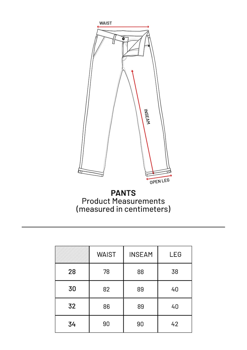 vearst-size-chart-PANTS – VEARST