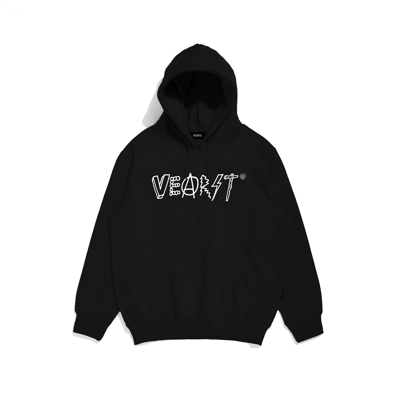 Phun Black White Pullover Hoodie